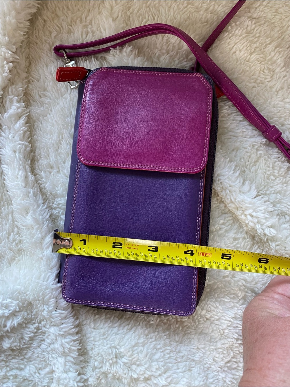 My walit zippered pouch in a rainbow of bright colors.  Holds all your $ and IDs
